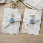 PONATIA Dusty Blue Wax Seal Stickers - 50 Pcs Self- Adhesive Wedding Invitation Seal Stickers, Perfect for Invitation Cards, Envelopes Christmas Cards, Gift Wrapping, Party Menu Decor