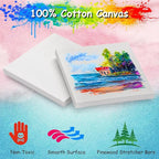 12PCS Mini Canvases for Painting - 4x4In Bulk Profile Small Square Canvases - 100% Cotton Mini Stretch Canvas for Children's Painting Art Supplies, School Home Decorating Projects