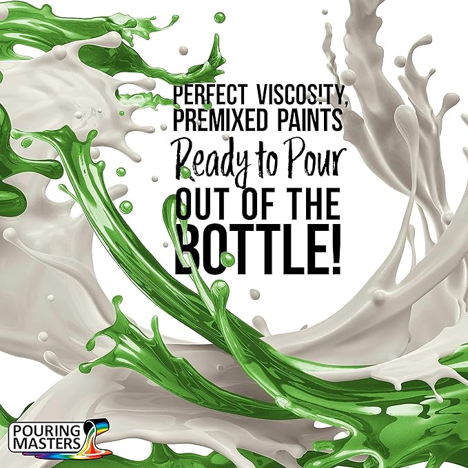 Pouring Masters Vivid Jade Metallic Pearl Ready to Pour Acrylic Pouring Paint - Premium 8-Ounce Pre-Mixed Fluid Acrylic Paint - Fluid Art Supplies for Canvas, Wood, Paper, Tile & Rocks