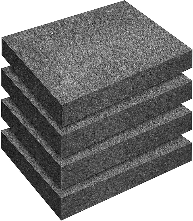 DECOHS 4 Pcs Pick and Pluck Foam- 16 x 12 x 2 Inch Pick Apart Foam Insert- Pluck Pre Cube Sheet Foams with Bottom Use for Board Game Box Cases Storage Drawer