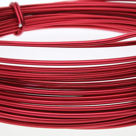 The Beadsmith 12-Gauge Anodized Aluminum Wire for Jewelry Making, Metal Wire for Wrapping (Red)