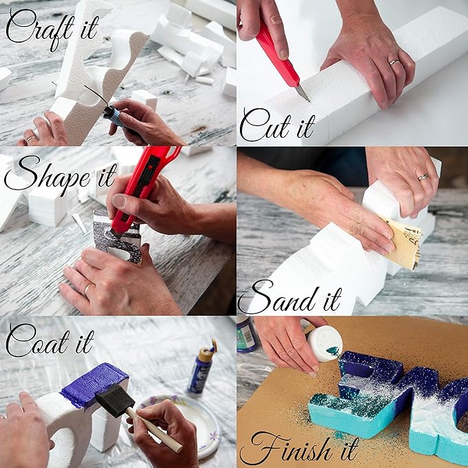 Silverlake 8x4x2 Craft Foam for Styrofoam Block Projects (18-Pack)