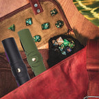 SIQUK 2 Pieces Octopus Dice Rolling Tray PU Leather Dice Mat Folding Scroll Dices Holder Trays for D&D RPG Games (Dark Green, Violet)