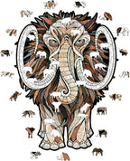 Mastodon S Wooden Puzzle for Adults - A 80-Piece Prehistoric Giant Ready to Adorn Your Living Space with Its Majestic Presence
