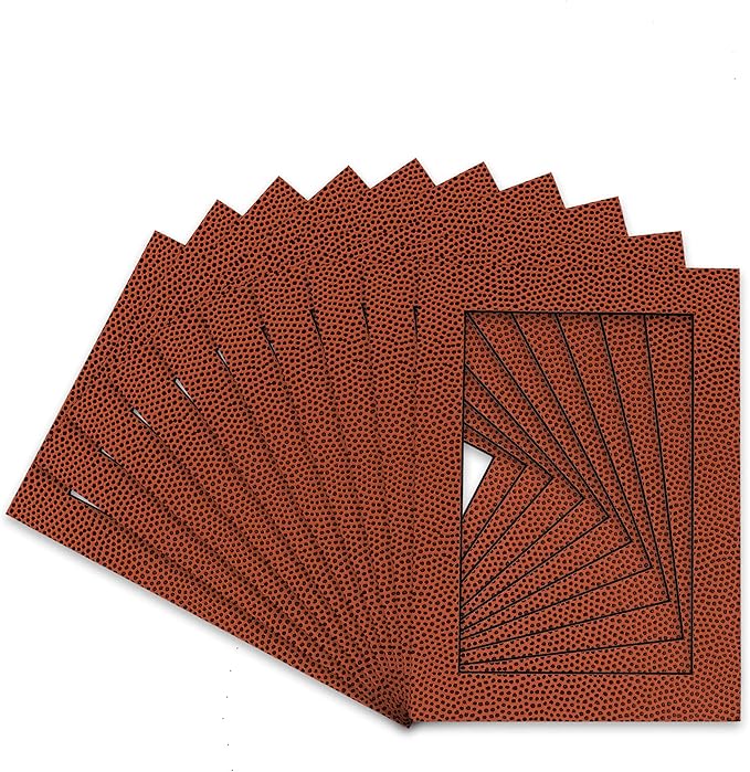 Pack of TEN 11x14 Mats Bevel Cut for 8.5x11 Photos - Acid Free Football Texture Precut Matboards For Pictures, Photos, Framing - 4-ply Thickness