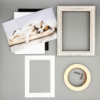 8x10 Mat Bevel Cut for 5x8 Photos - Acid Free Oyster Shell White Precut Matboard - For Pictures, Photos, Framing - 4-ply Thickness