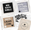 Mini Letter Board [Set of 3] Small Felt Letter Board Letters and Symbols Trio - Adorable Baby Announcement Props or Announcement Board for New Baby, Word Board with Letters (6x6 inches)