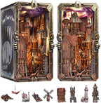 Book Nook Kit - DIY Miniature House Dollhouse Kit for Adults and Teens, Medieval Fantasy Viking Theme Bookshelf Decor 3D Wooden Puzzle Bookend, Gifts for Family, Friends (Voyage Through The Storm)