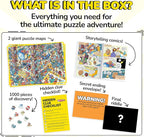 Odd Pieces Jigsaw Puzzles 1000 Pieces - Magic Mystery Story Secret Ending Puzzle - Perfect Game Night for Adults & Kids - Cartoon City Building Theme Sci-Fi (Turbo 3000)