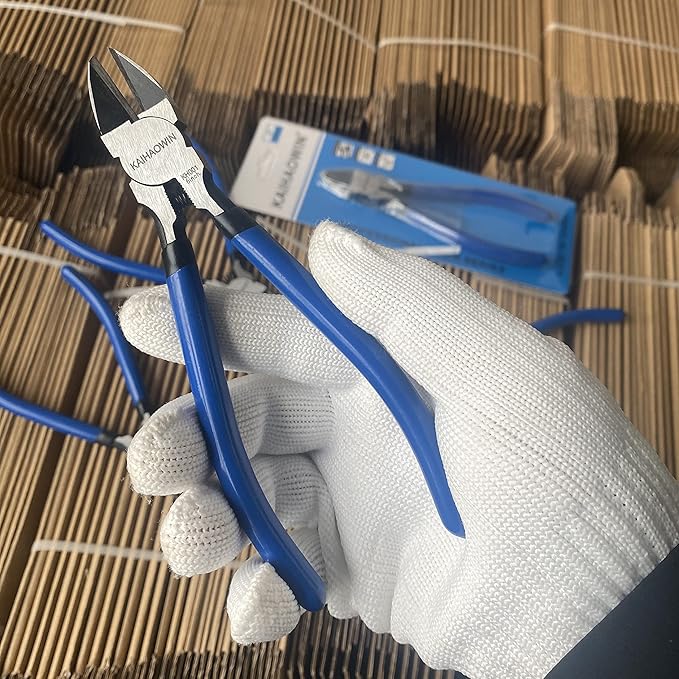 Wire Cutters 6 Pack, KAIHAOWIN 6 inch Dikes Small Wire Cutters Flush Cutters Wire Snips Clippers Diagonal Cutters Side Cutters Cutting Pliers for Crafting