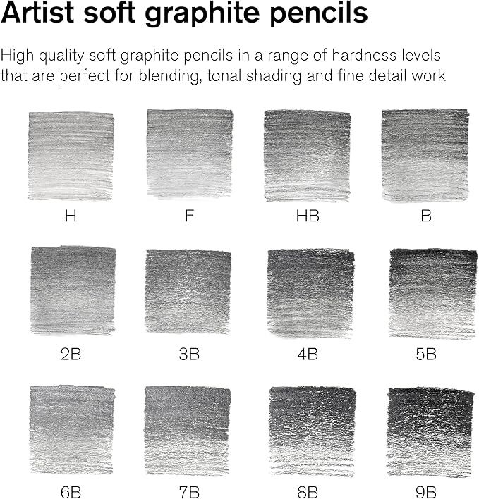 Winsor & Newton Studio Collection Artist Pencils, Graphite Pencils, Set of 12