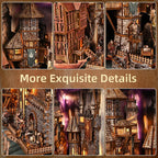 DIY Viking Book Nook Kit, Miniature House Dollhouse Kit for Adult and Teens, Booknook Bookend Tiny House Model Build Bookshelf Insert Decor 3D Wooden Puzzle, Gifts for Family, Friends