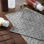 Hoolerry Oil Absorbent Pads Weight Dimpled Pad Garage Accessories Water Absorbent Mat Oil Spill Mat for Absorbing Protecting Home Garage Basement (13.5 x 17.5 Inch,Gray,30 Pcs)