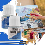 Pebeo Drawing Gum Made in France - Masking Fluid for Watercolor Painting and Various Art Projects - Bundled with Moshify Applicator Brush Set