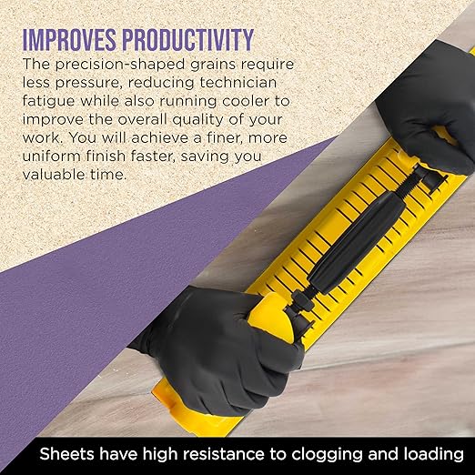 Dura-Gold Premium 180 Grit PSA Purple Film Ceramic Longboard Sandpaper, 2-3/4" Wide Continuous 20 Yard Roll - Self Adhesive Stickyback for Auto & Wood Air File Long Board Sanders, Hand Sanding Blocks