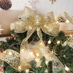 CT CRAFT LLC Sparkling Glitter Mesh Wired Ribbon 2.5" x 20 Yards Gold for Christmas Home Decor Bow Gift Wrapping DIY Crafts Wreath