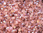 100 pcs of Faceted Fire Polished Pressed Czech Glass Beads 4mm (0.16in), 70120-28701 Pink Rosaline AB