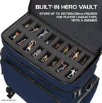 ENHANCE Travel Bag for DND Collector's Edition, Bag Compatible with Dungeons and Dragons, Battle Mat Holder, Dice Pockets and Accessories, Carry 4-8 Books (Blue Dragon)