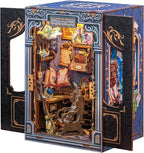 CUTEBEE Book Nook Kit - DIY Miniature House Dollhouse Kit for Adults and Teens, Booknook Tiny House Bookshelf Decor 3D Wooden Puzzle, Gifts for Family Friends (Soul Travel Agency)