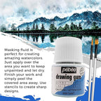 Pebeo Drawing Gum Made in France - Masking Fluid for Watercolor Painting and Various Art Projects - Bundled with Moshify Applicator Brush Set