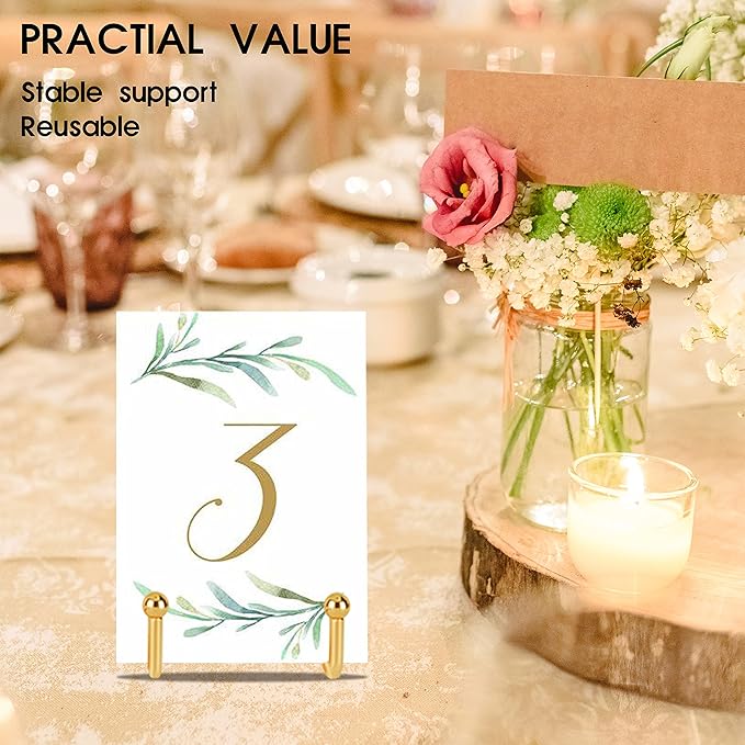 Decolore 6 Inch 5 Pack Gold Metal Display Stands Plate Stand Display Stands for Picture, Decorative Plate, Book, Photo Easel, Artistic Work