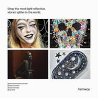 Hemway Polyurethane & Epoxy Resin Glitter 100g / 3.5oz Metallic Crystal Flake Additive for Flooring Jewelry Tumblers Glass Pigment - Microfine (1/256" 0.004" 0.1mm) - Black Holographic
