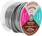 Mandala Crafts 10 Gauge Anodized Aluminum Craft Wire for Jewelry Making - 32 FT Colored Flexible Gray Wire - Bendable for Bonsai Armature Crafting Sculpting