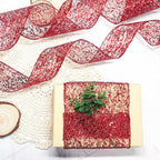 CT CRAFT LLC Sparkling Glitter Mesh Wired Ribbon 4" x 10 Yards Red for Christmas Home Decor Bow Gift Wrapping DIY Crafts Wreath