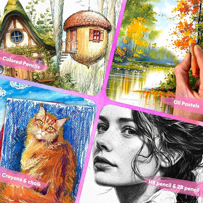 180 Sheets Sketch Paper, 9" x 12" Acid Free Artist Art Easel Drawing Painting Writing Sketching Book Paper Bulk, Study Essentials College Office School Supplies for Kids Students Adults Beginners