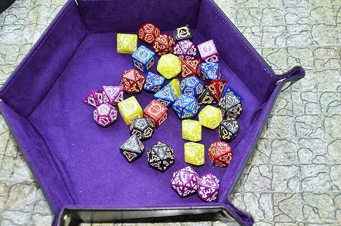 SmartDealsPro Retro Polyhedral Dice Sets with Pouches for D&D DND RPG MTG Dungeon and Dragons Table Board Roll Playing Games D4 D6 D8 D10 D% D12 D20