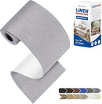 KING MOUNTAIN Linen Repair Patches, Self-Adhesive Linen Fabric Patches, 4 X 63 inch Extra Size, Multi Color, Can be Used for Linen Sofa Repair and Linen Clothes Repair (Light Grey 3.0)