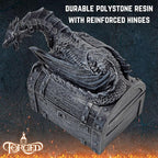 Forged Dice Co. Wyvern Dice Box with Lock and Key - Dragon Storage Chest Compatible with Dungeons and Dragons, D&D Miniatures, Dnd Accessories - Fits up to 4 Standard Polyhedral Sets - Black