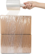 (R) Stretch Wrap 5" x 1000' Roll With Handle, 80 Gauge Extra Thick Durable Self-Adhering Plastic Wrap for Moving, Packing Wrap Industrial Strength, Clear Plastic Pallet Shrink (2 Pack)