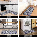 Kitchen Mats for Floor Modern Abstract kitchen rugs Grey and Purple Stripe Anti Fatigue Kitchen Mats Waterproof Floor Mats Cushioned Non-Skid Standing Mats for Kitchen, Set of 2,17.3 x 28+17.3 x 47