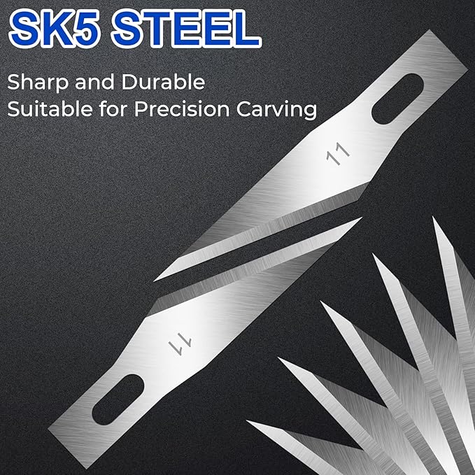 DIYSELF 150 PCS Exacto Knife Blades 11, Sharp Hobby Knife Blades, High Carbon Steel Craft Knife Blade, #11 Replacement Exacto Blade for Art, Scrapbooking, Stencil, Paper Cutting
