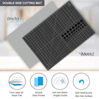Headley Tools Thickened 36 x 48 Inch Self Healing Sewing Cutting Mat, A0 Rotary Cutting Sewing Mat for Crafts, Double Sided 5-Ply Table Cutting Board for Fabric Quilting Leather Hobby, Grey/Black