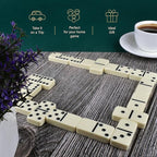 Queensell Jumbo Dominoes Set for Adults and Kids – Domino Set for Classic Board Games – Jumbo Dominoes Double 6 for Travel Games – Dominos Set for Adults 28 Tiles