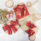 CT CRAFT LLC Glitter Wired Ribbon 1.5" x 20 Yards Red for Christmas Home Decor Bow Gift Wrapping DIY Crafts Wreath