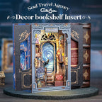 CUTEBEE Book Nook Kit - DIY Miniature House Dollhouse Kit for Adults and Teens, Booknook Tiny House Bookshelf Decor 3D Wooden Puzzle, Gifts for Family Friends (Soul Travel Agency)