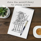 RIANCY 12 Pack Black Liquid Ink Rollerball Gel Pens, 0.5mm Extra Fine Point Tip, Smooth Writing Quick Drying No Smear No Bleed for Journaling, Drawing, Sketching, School Notes & Art Supplies