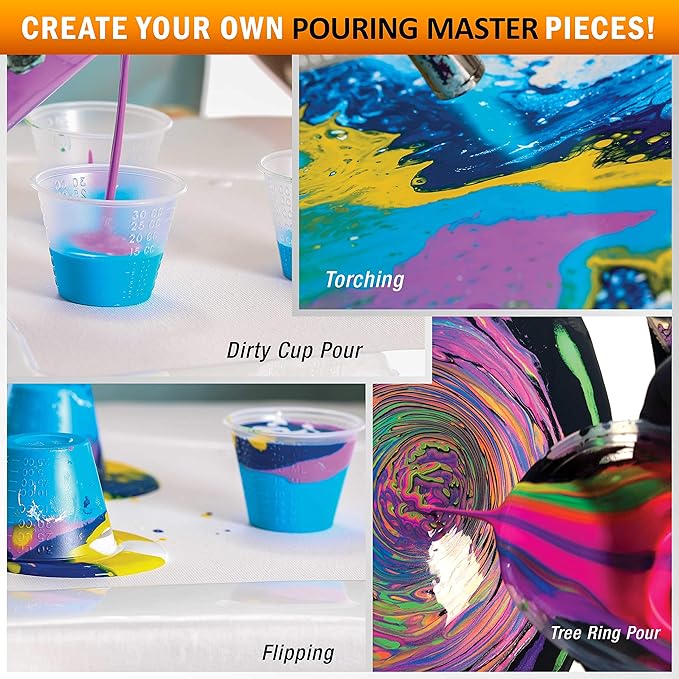 Pouring Masters Green Apple Metallic Pearl Ready to Pour Acrylic Pouring Paint - Premium 8-Ounce Pre-Mixed Fluid Acrylic Paint - Fluid Art Supplies for Canvas, Wood, Paper, Tile & Rocks