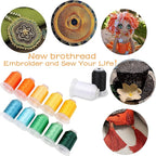 New brothread 63 Colors Compatible with Brother Polyester Embroidery Machine Thread with Bonus of 10" x10yd Medium Weight Tearaway Embroidery Stabilizer
