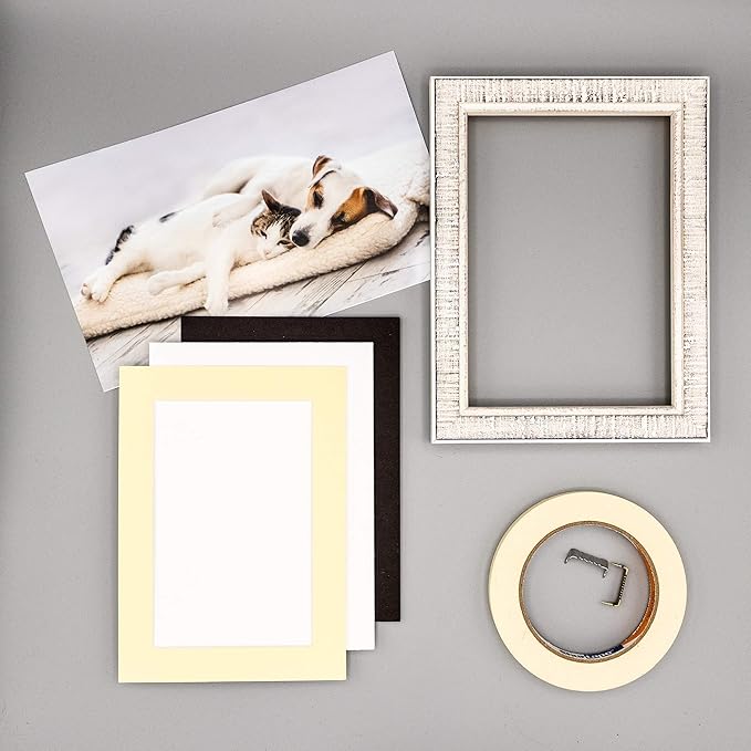 5x7 Mat for 8.5x11 Frame - Precut Mat Board Acid-Free Show Kit with Backing Board, and Clear Bags Soft Yellow 5x7 Photo Matte Made to Fit a 8.5x11 Picture Frame Matboard for Framing, Pack of 10 Mats
