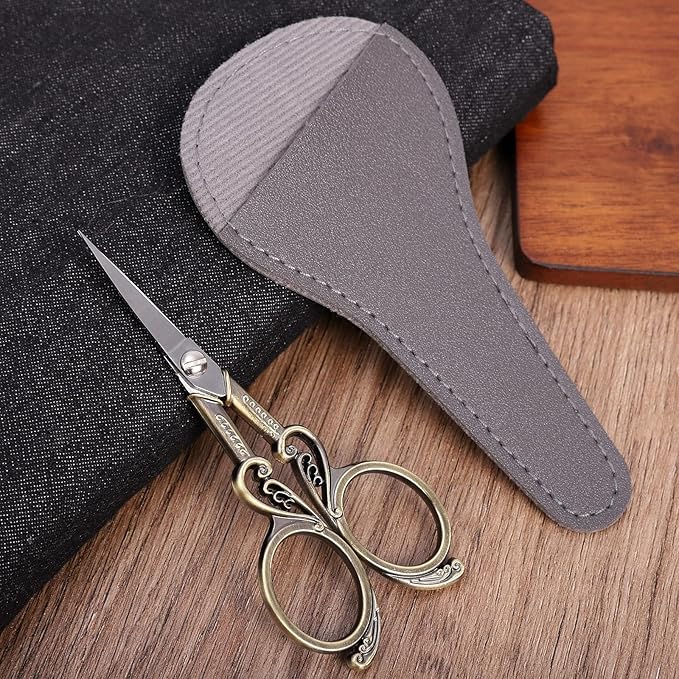 Embroidery Scissors, Small Sharp Precision Sewing Scissor with Cover for Craft, Arts, Needlework, Cross Stitch, Thread Yarn Fabric Detail Cutting DIY Tools 4.5 inches