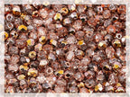 100 pcs of Faceted Fire Polished Pressed Czech Glass Beads 4mm (0.16in), Crystal Copper Capri Apollo 00030-27101 BCV