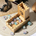 DNDND Bamboo Dice Tower, Folding Dice Tower DND Dice Rolling Tower for Dungeons and Dragons D&D Tabletop Game and RPG Games