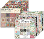 48 Sheets 24 Designs Scrapbook Paper Pad, 6"×6" Single-Sided Decopodge Craft Cardstock Paper,Scrapbooking DIY Decorative Background Cardmaking Supplies.Datura&Flowers