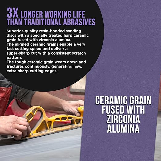 Dura-Gold Premium 120 Grit PSA Purple Film Ceramic Longboard Sandpaper, 2-3/4" Wide Continuous 20 Yard Roll - Self Adhesive Stickyback for Auto & Wood Air File Long Board Sanders, Hand Sanding Blocks