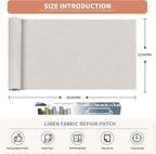 Fine Linen Fabric Patches, Self-Adhesive, Extra Large 12x40 Inch, Multi Color, for Sofa & Clothes Repair