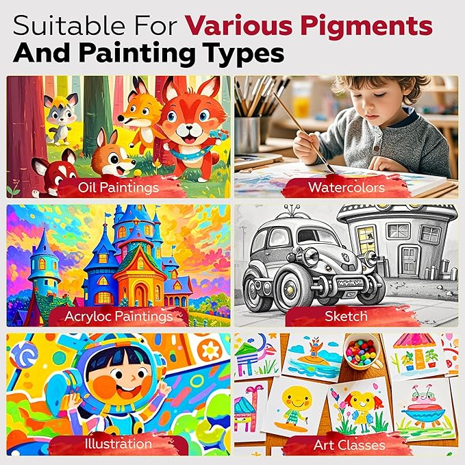 Stretched Canvas for Painting,24Pack 4X4 Inch Mini Stretched White Blank Canvas, 2/5In Profile Small Square Stretched Canvases,Canvas for Painting for Chilren,Birthday,Party,Teaching Class.